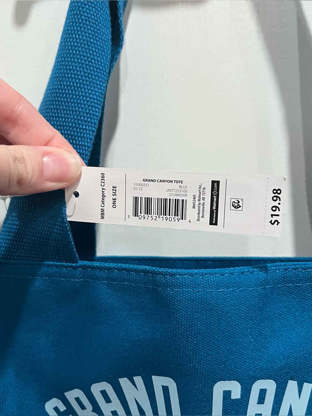 NWT Walmart Grand Canyon National Park Blue Tote Bag - Picture 4 of 11